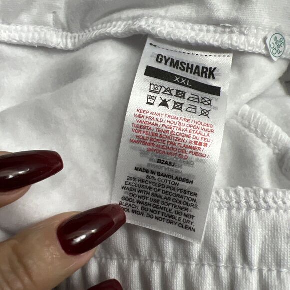 Gymshark Womens White Training Sweat Shorts Relaxed Fit Size XXL Pockets… - Picture 8 of 9